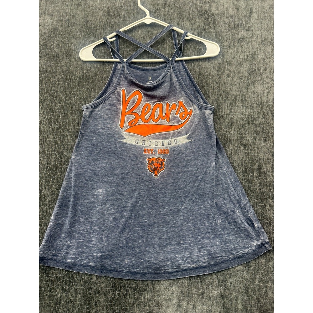 Chicago Bears Crossback Tank Top Girls M(7/9) Blue NFL Football Team Apparel